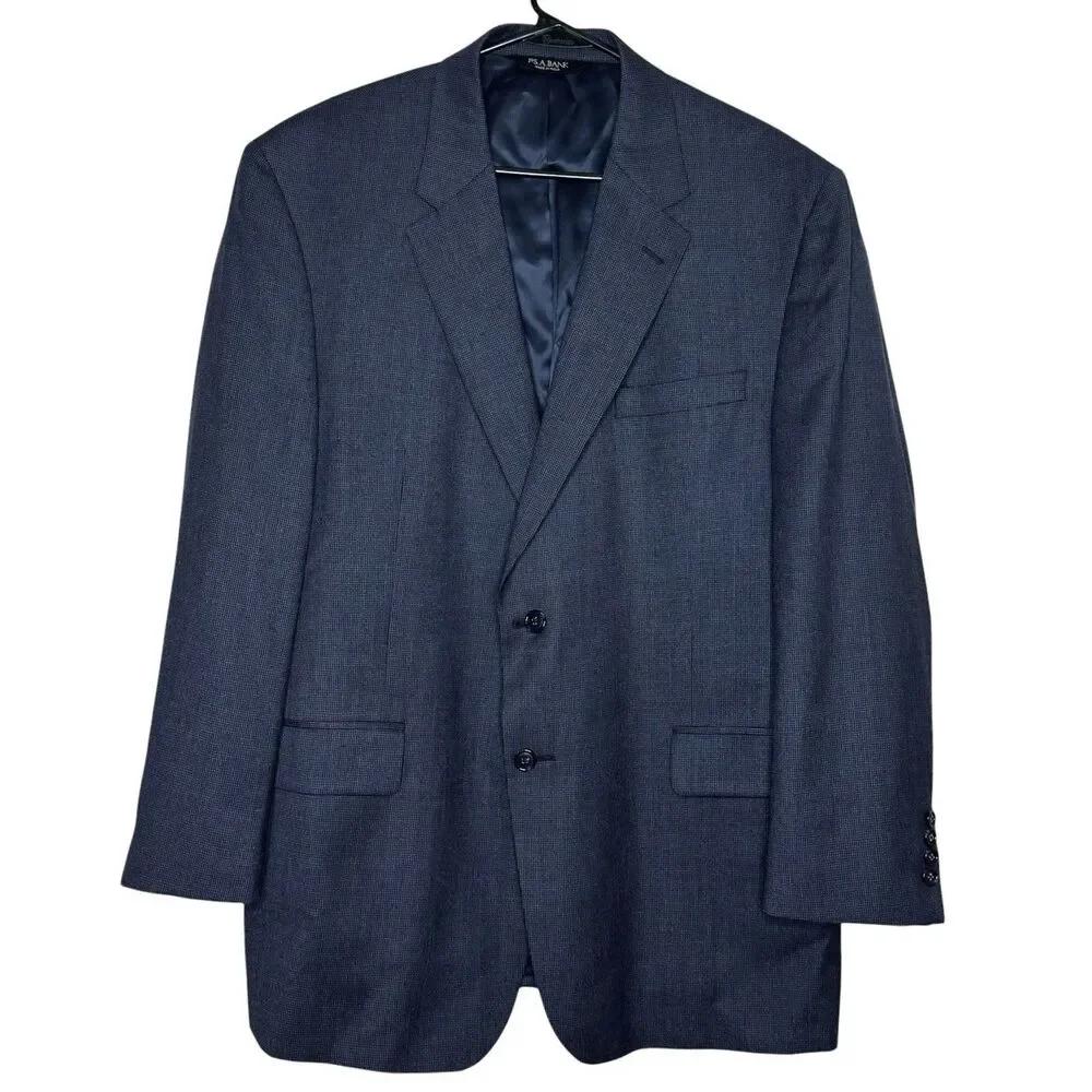 Jos‎ A Bank Men’s Blazer 46R Navy Blue Wool Cashmere Blend Sport Coat Work Wear